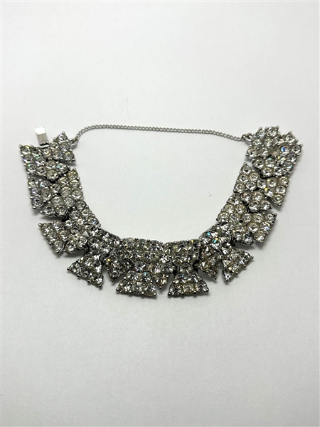 Bogoff Silver Tone Bowtie Rhinestone Bracelet