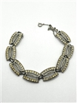Bogoff Silver Tone Rhinestone Bracelet