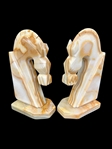 Pair Marble Horse Bookends