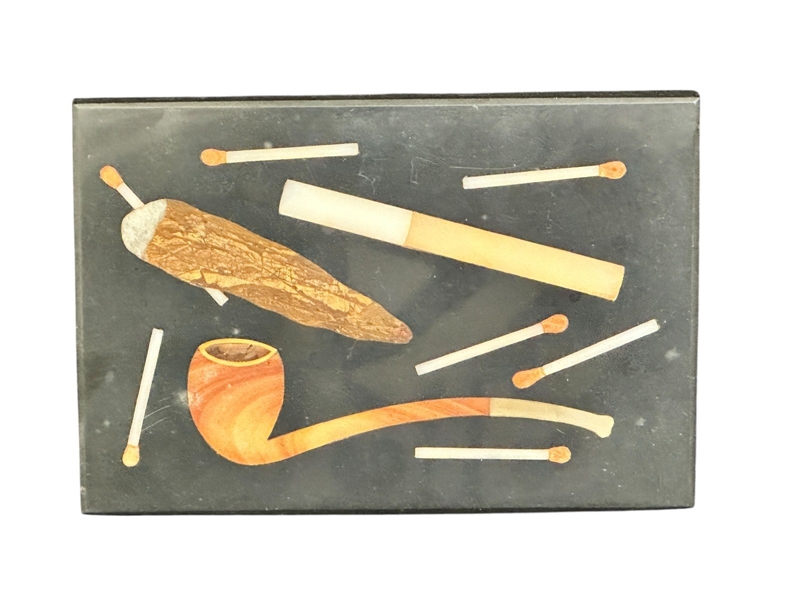 Pietra Dura Panel Smoking Pipe Detail c.1900-1920