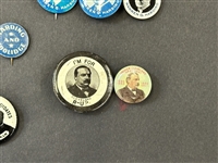 (28) Early President Celluloid Pinbacks; McKinley, Taft, Coolidge, Cleveland, Harding, Truman, Hoover