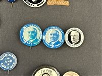 (28) Early President Celluloid Pinbacks; McKinley, Taft, Coolidge, Cleveland, Harding, Truman, Hoover