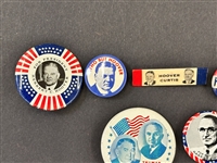 (28) Early President Celluloid Pinbacks; McKinley, Taft, Coolidge, Cleveland, Harding, Truman, Hoover