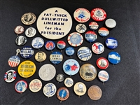 (40) Early Political Celluloid Presidential and Other Campaign Buttons