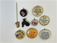 (9) Early Political Campaign Presidential Pin Backs