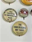 (9) Early Political Campaign Presidential Pin Backs