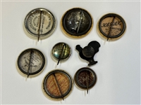 (9) Early Political Campaign Presidential Pin Backs