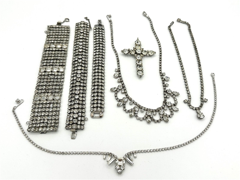 Weiss Silvertone Rhinestone Jewelry