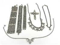Weiss Silvertone Rhinestone Jewelry