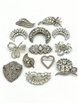 (13) Vintage Clear Rhinestone Brooches