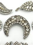 (13) Vintage Clear Rhinestone Brooches