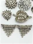 (14) Vintage Clear Rhinestone Brooches