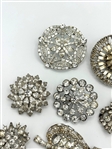 (14) Vintage Clear Rhinestone Brooches