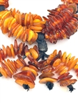 Amber Chunky Necklace in Sterling and Leather