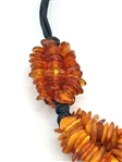 Amber Chunky Necklace in Sterling and Leather