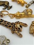 (12) Group of Lions and Tiger Brooches