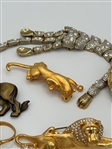 (12) Group of Lions and Tiger Brooches