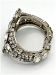 (4) Vintage Clear Rhinestone, Chunky Bracelets