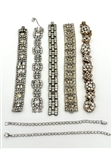 (7) Vintage Clear Rhinestone Chunky Bracelets