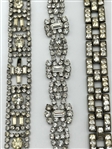 (7) Vintage Clear Rhinestone Chunky Bracelets
