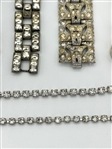 (7) Vintage Clear Rhinestone Chunky Bracelets