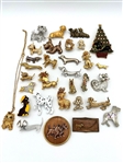 Group of Vintage Signed Dog Brooches; Beau Sterling, Ciner, Crown Trifari