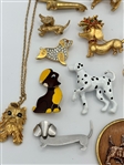 Group of Vintage Signed Dog Brooches; Beau Sterling, Ciner, Crown Trifari