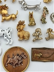 Group of Vintage Signed Dog Brooches; Beau Sterling, Ciner, Crown Trifari