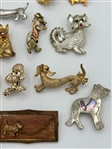 Group of Vintage Signed Dog Brooches; Beau Sterling, Ciner, Crown Trifari