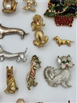 Group of Vintage Signed Dog Brooches; Beau Sterling, Ciner, Crown Trifari