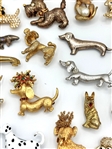 Group of Vintage Signed Dog Brooches; Beau Sterling, Ciner, Crown Trifari
