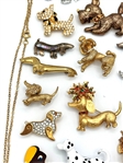 Group of Vintage Signed Dog Brooches; Beau Sterling, Ciner, Crown Trifari
