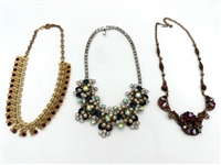 (3) Statement Elegant Jewelry Necklaces: Lisner, Germany