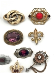 Group of Victorian Gold Filled Jewelry, Gemstones