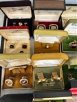 Huge Lot of Cufflinks, Tie Tacks (22) in Original Boxes