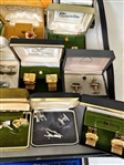 Huge Lot of Cufflinks, Tie Tacks (22) in Original Boxes