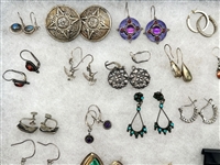 (22) Pairs Sterling Silver Earrings