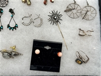(22) Pairs Sterling Silver Earrings