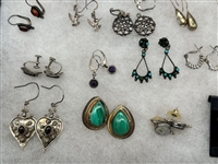 (22) Pairs Sterling Silver Earrings