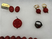 Group of Cinnabar Jewelry