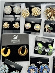 (26) Pairs of Signed Costume Jewelry Earrings; Bogoff, Hobe, Others