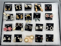 (20) Pairs of Signed Costume Jewelry Earrings; Bogoff, Hobe, Others