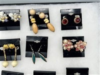 (20) Pairs of Signed Costume Jewelry Earrings; Bogoff, Hobe, Others
