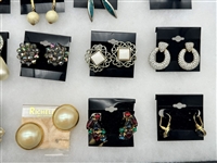 (20) Pairs of Signed Costume Jewelry Earrings; Bogoff, Hobe, Others