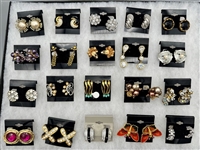 (20) Pairs of Signed Costume Jewelry Earrings; Chr. Dior, Vendome, Blanca, Others