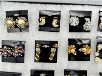 (20) Pairs of Signed Costume Jewelry Earrings; Chr. Dior, Vendome, Blanca, Others