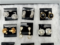 (20) Pairs of Signed Costume Jewelry Earrings; Chr. Dior, Vendome, Blanca, Others
