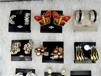 (20) Pairs of Signed Costume Jewelry Earrings; Chr. Dior, Vendome, Blanca, Others