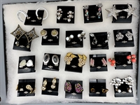 (19) Pairs of Signed Costume Jewelry Earrings; Vendome, Miriam Haskell, Others