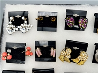 (19) Pairs of Signed Costume Jewelry Earrings; Vendome, Miriam Haskell, Others